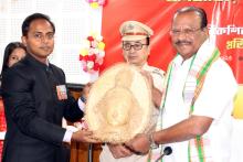 Governor Indra Sena Reddy Nallu, participated virtually from the Conference hall of the office of Dhalai DM & Collector, in the celebration of JanjatiyaGauravDiwas and the Launch of "Viksit Bharat Sankalp Yatra" IEC van and others scheme on 15.11.2023