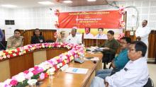Governor Indra Sena Reddy Nallu, participated virtually from the Conference hall of the office of Dhalai DM & Collector, in the celebration of JanjatiyaGauravDiwas and the Launch of "Viksit Bharat Sankalp Yatra" IEC van and others scheme on 15.11.2023